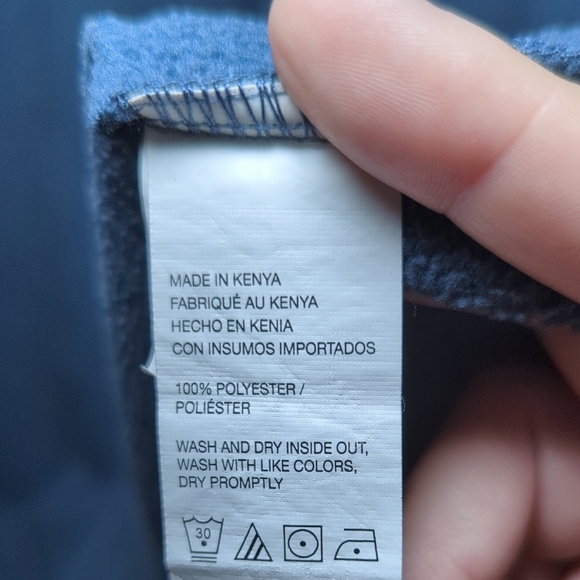 Izod Saltwater Blue Quarter-Zip Pullover with Logo Men's Size M - Picture 4 of 5